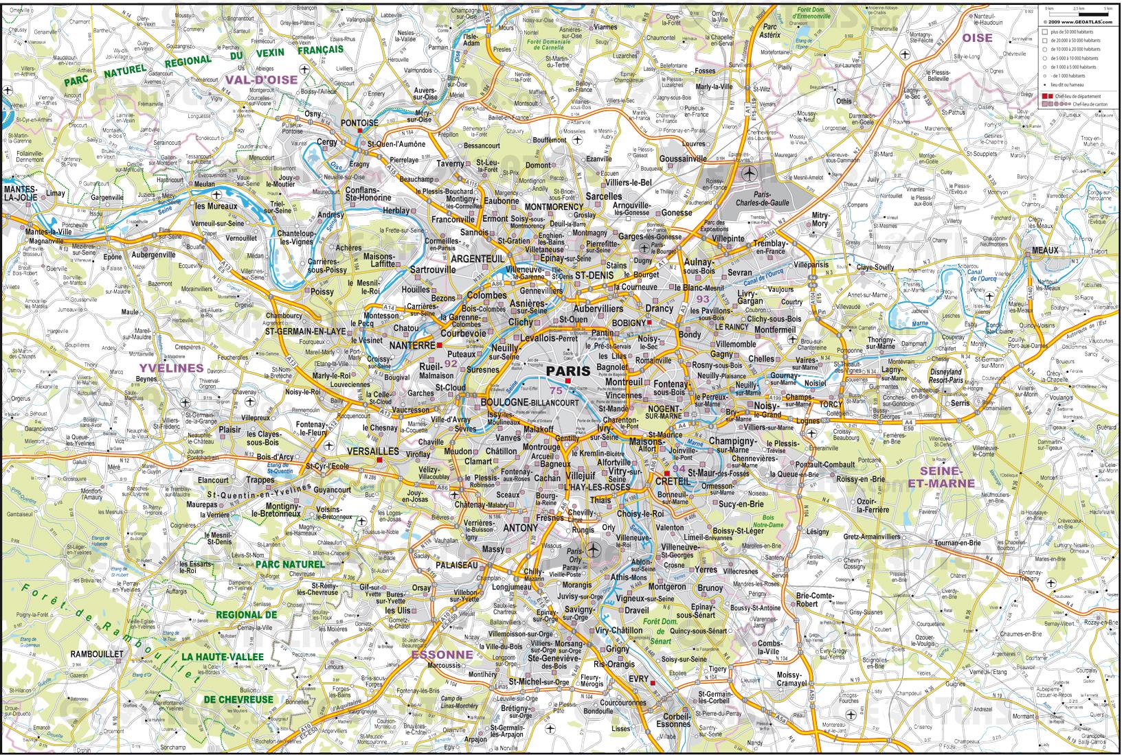 パリの道路地図 パリのロードマップile De France フランス