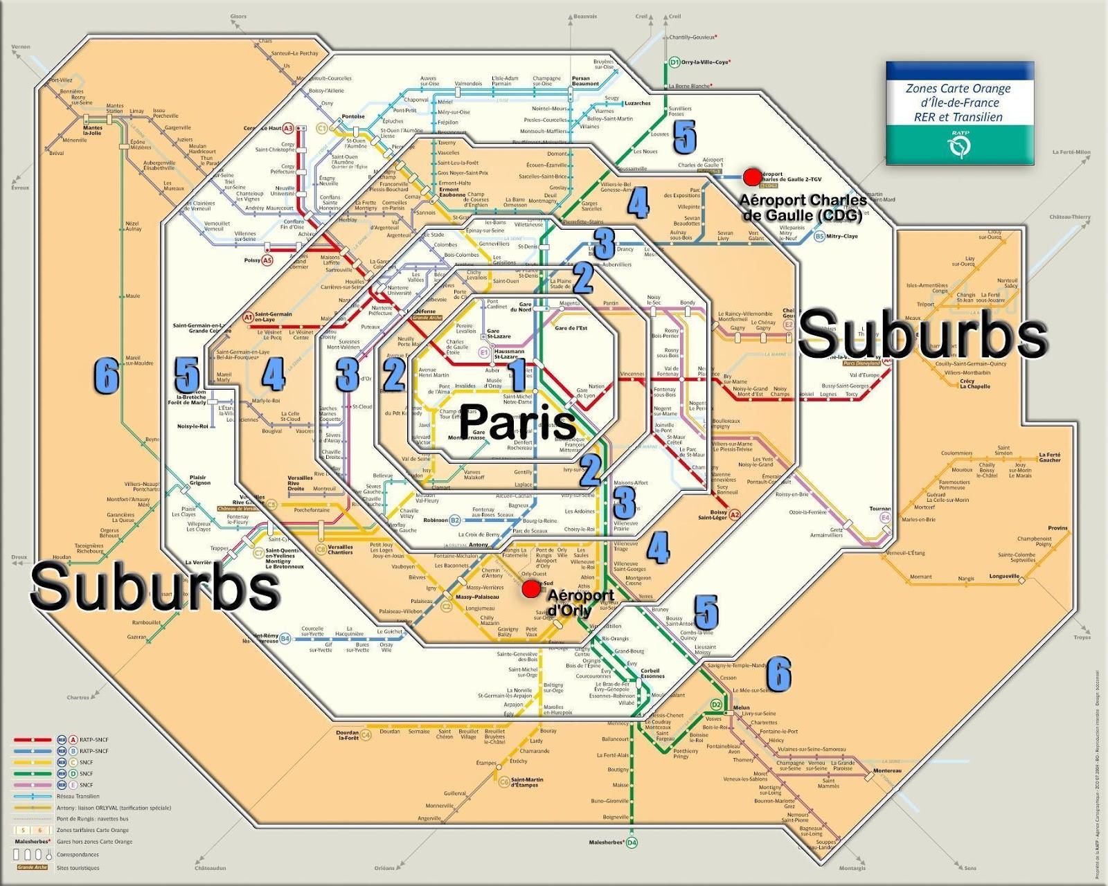 パリゾーン地図 パリゾーン1地図 Ile De France フランス