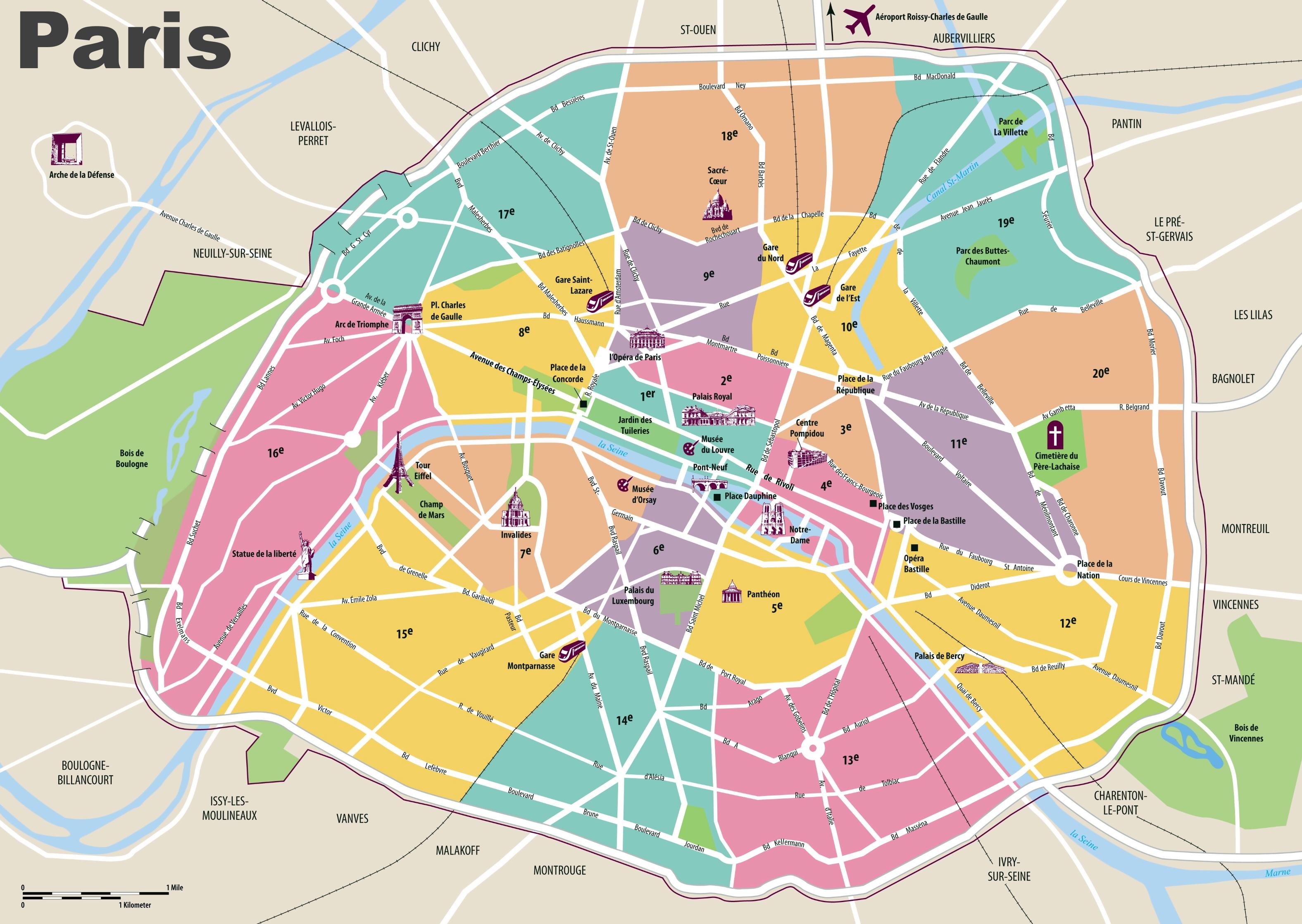 パリ旅行地図 パリではお客様の地図ile De France フランス