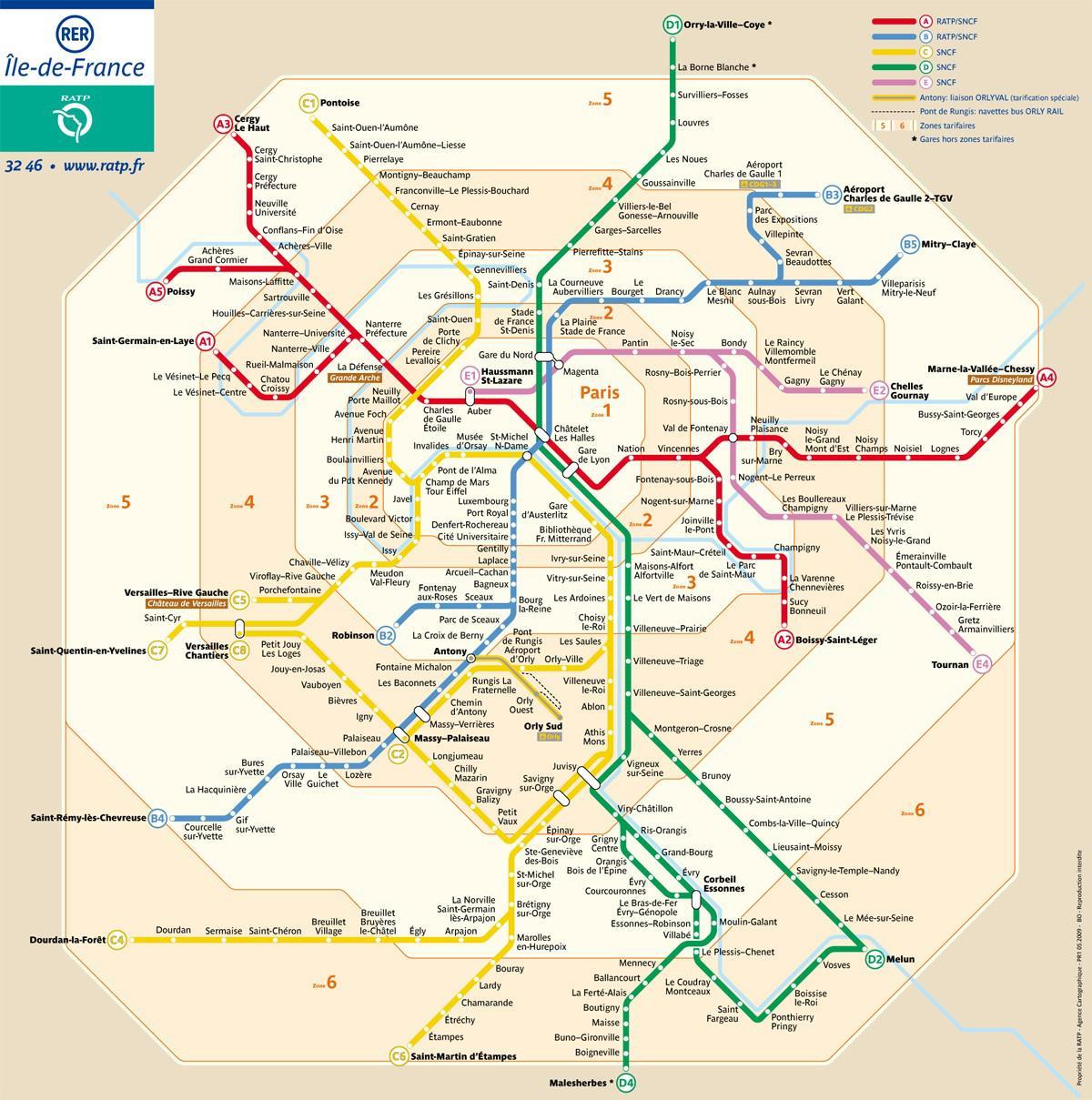 パリrerゾーン地図 Rerゾーン地図 Ile De France フランス