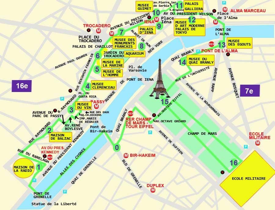 地図のトロカデロパリ
