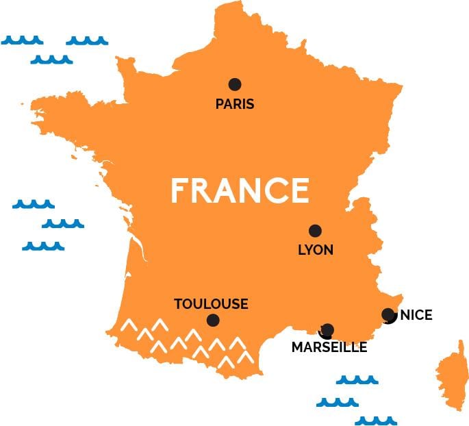 パリフランスの地図