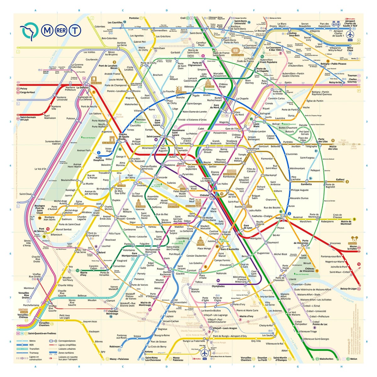 路線図をパリフランス