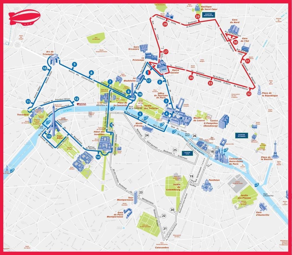 パリのファミリー向けホテル地図