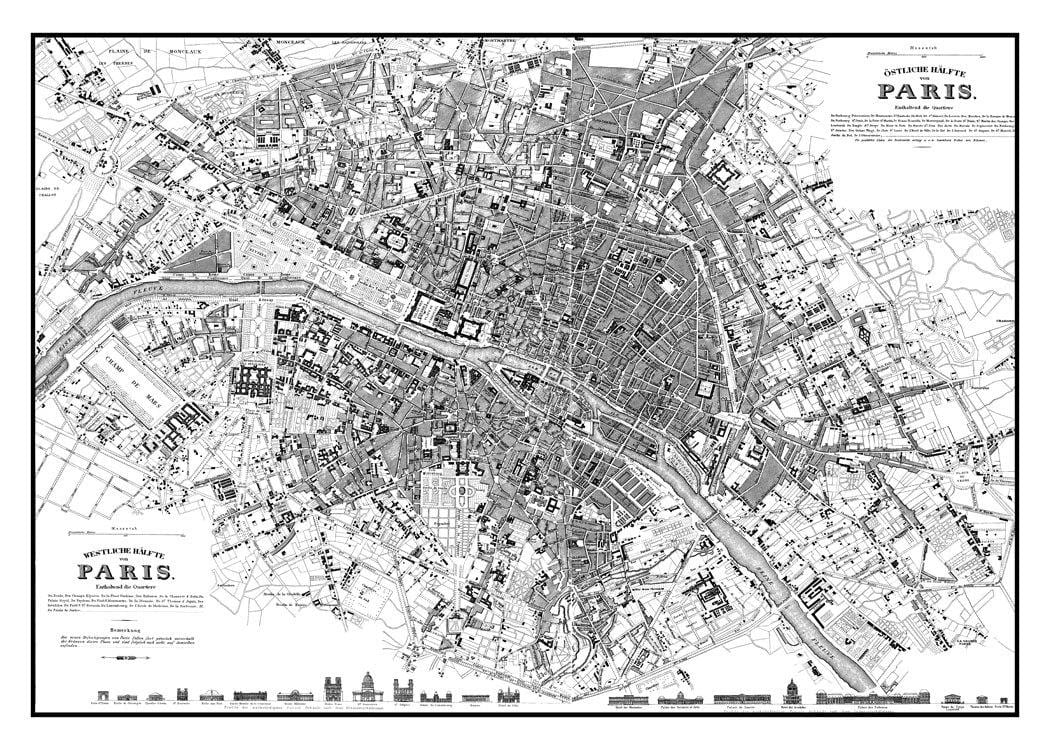 大きなヴィンテージはパリの地図