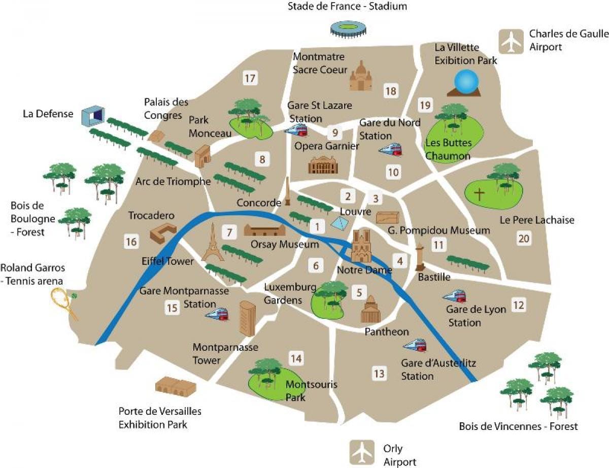 地図のパリarrondissements見