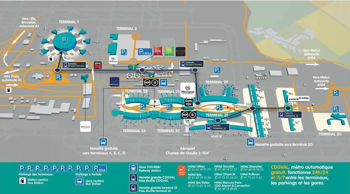 パリシャルルドゴールエアポートの地図