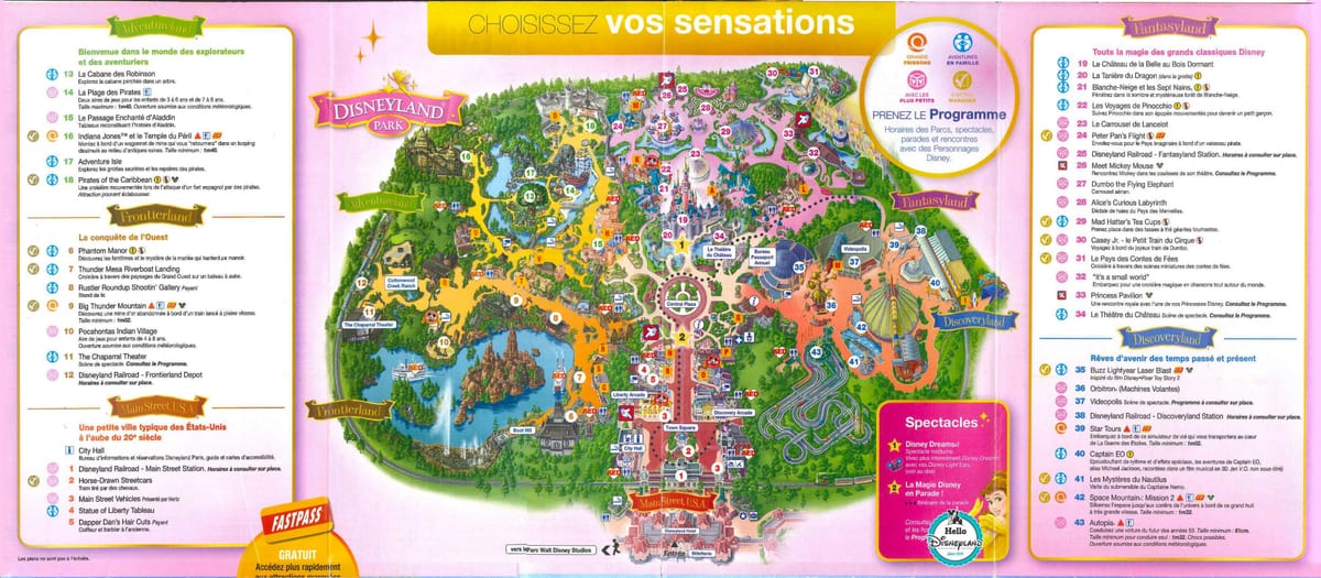 ディズニーランドパリ公園の地図