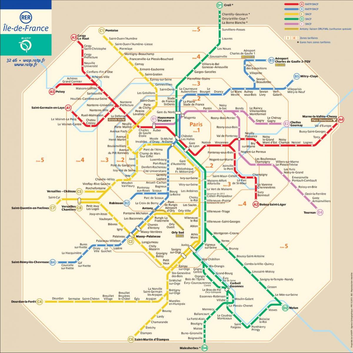 パリrer電車地図