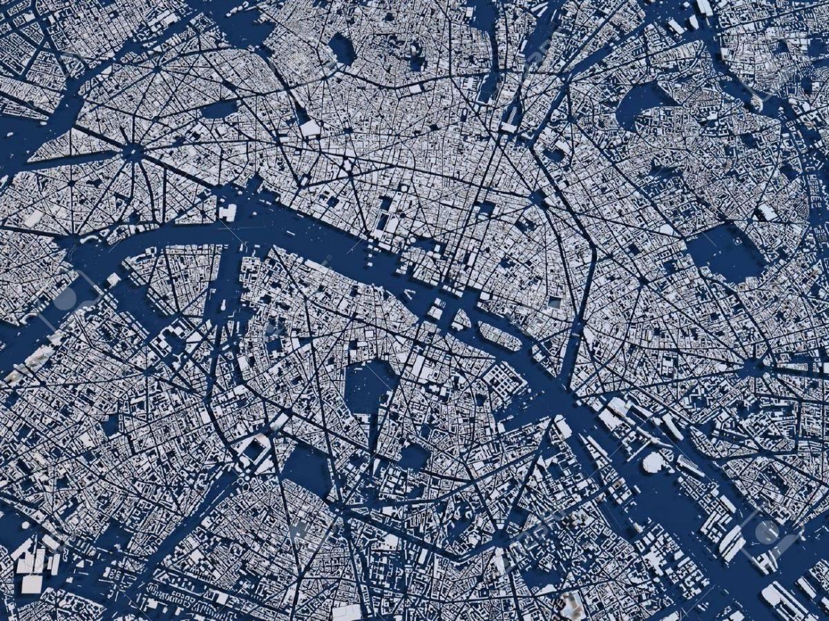 地図のパリの衛星 