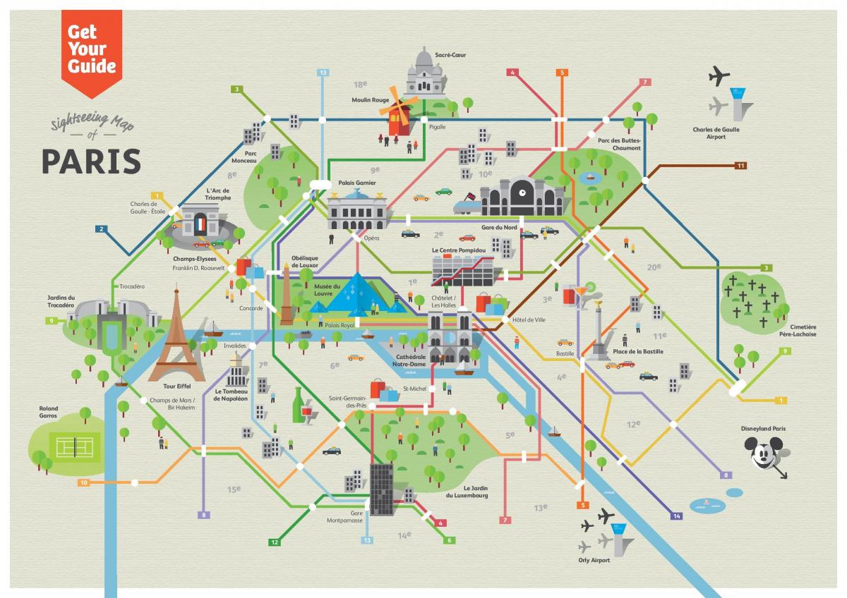 訪れるパリの地図