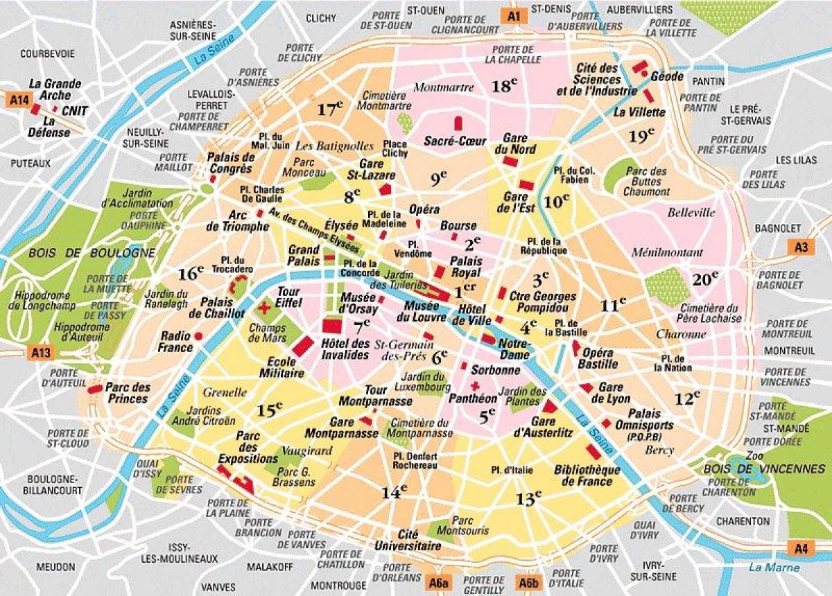 区の地図パリフランス