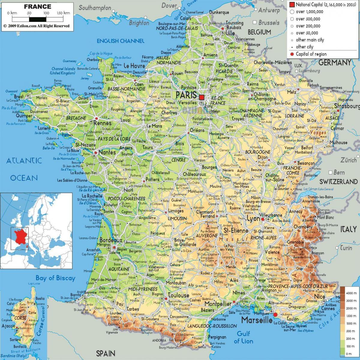 地図のパリ国