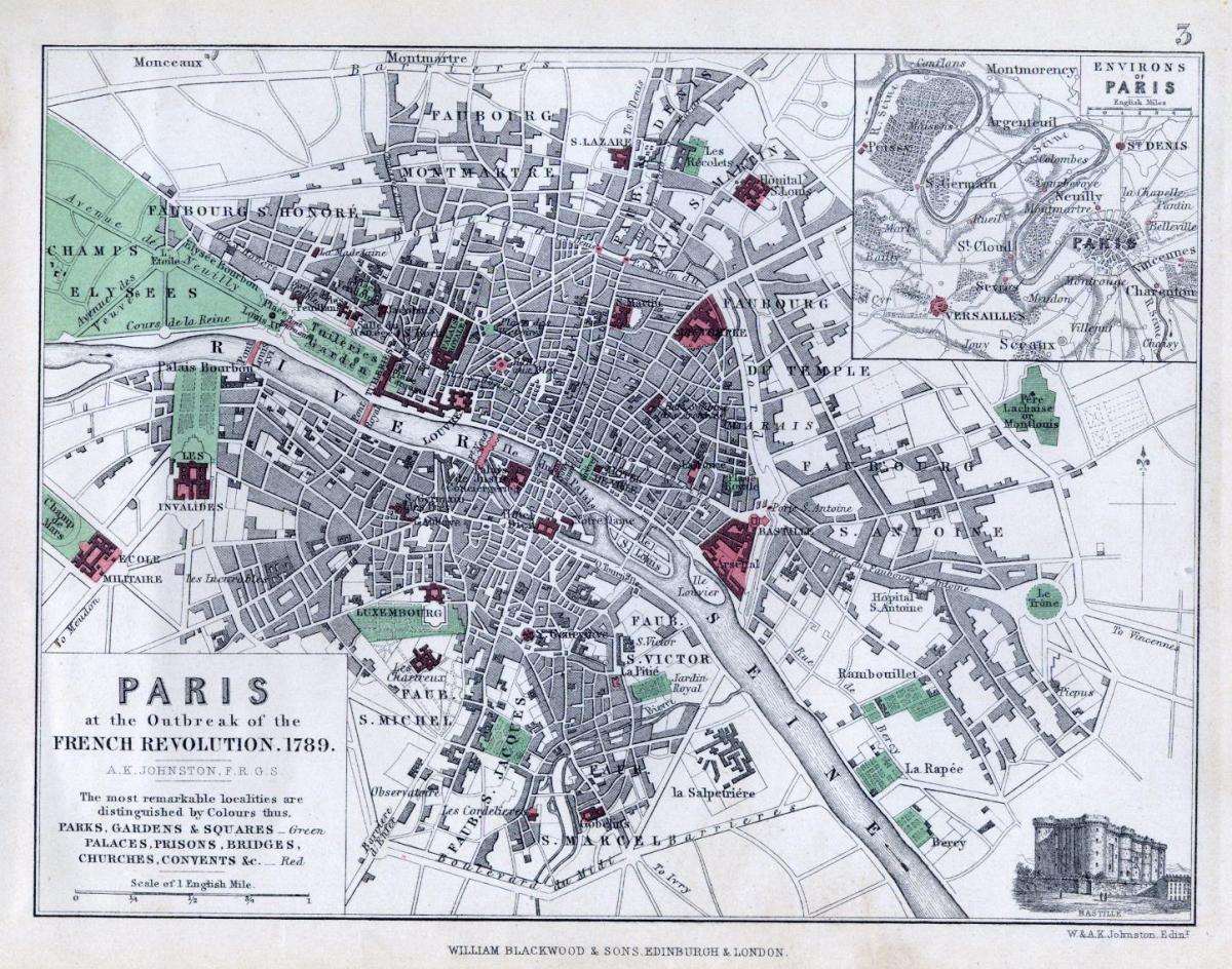地図ofhistoricalパリの地図