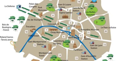 パリフランスエッフェル塔の地図