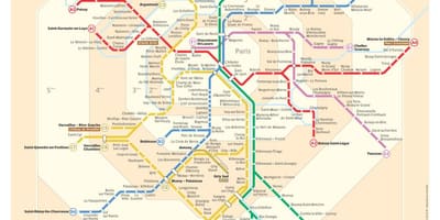 パリのメトロレールの地図