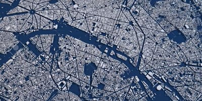 地図のパリの衛星 