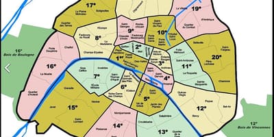 地図のパリの郵便番号