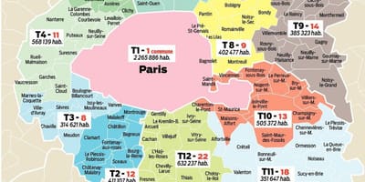 地図のパリ地区フランス