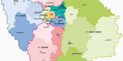 地図のパリ-イルドフランス
