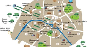 モンマルトルパリフランスの地図