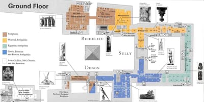 地図のルーブル美術館