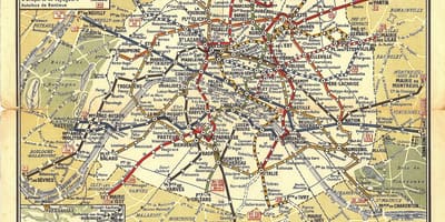 地図の古パリのメトロ