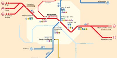 パリの主要鉄道駅の地図