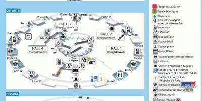 シャルルドゴール空港第1ターミナルの地図