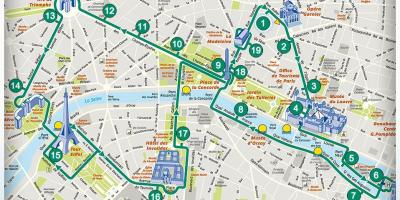 パリの散歩ツアーの地図