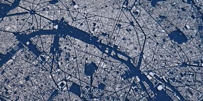 地図の空中パリ